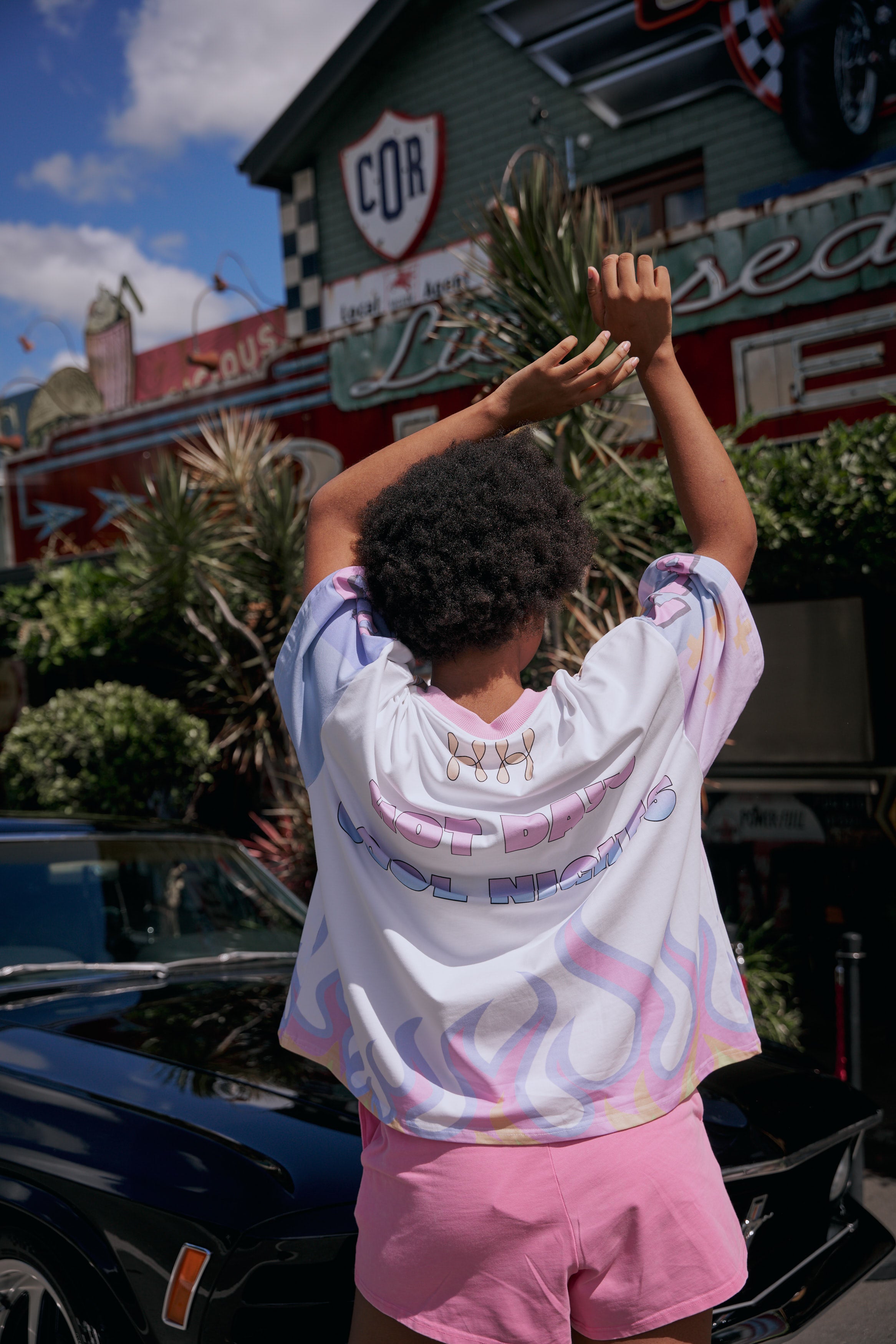 Candy Pink Acid Wash Shorts