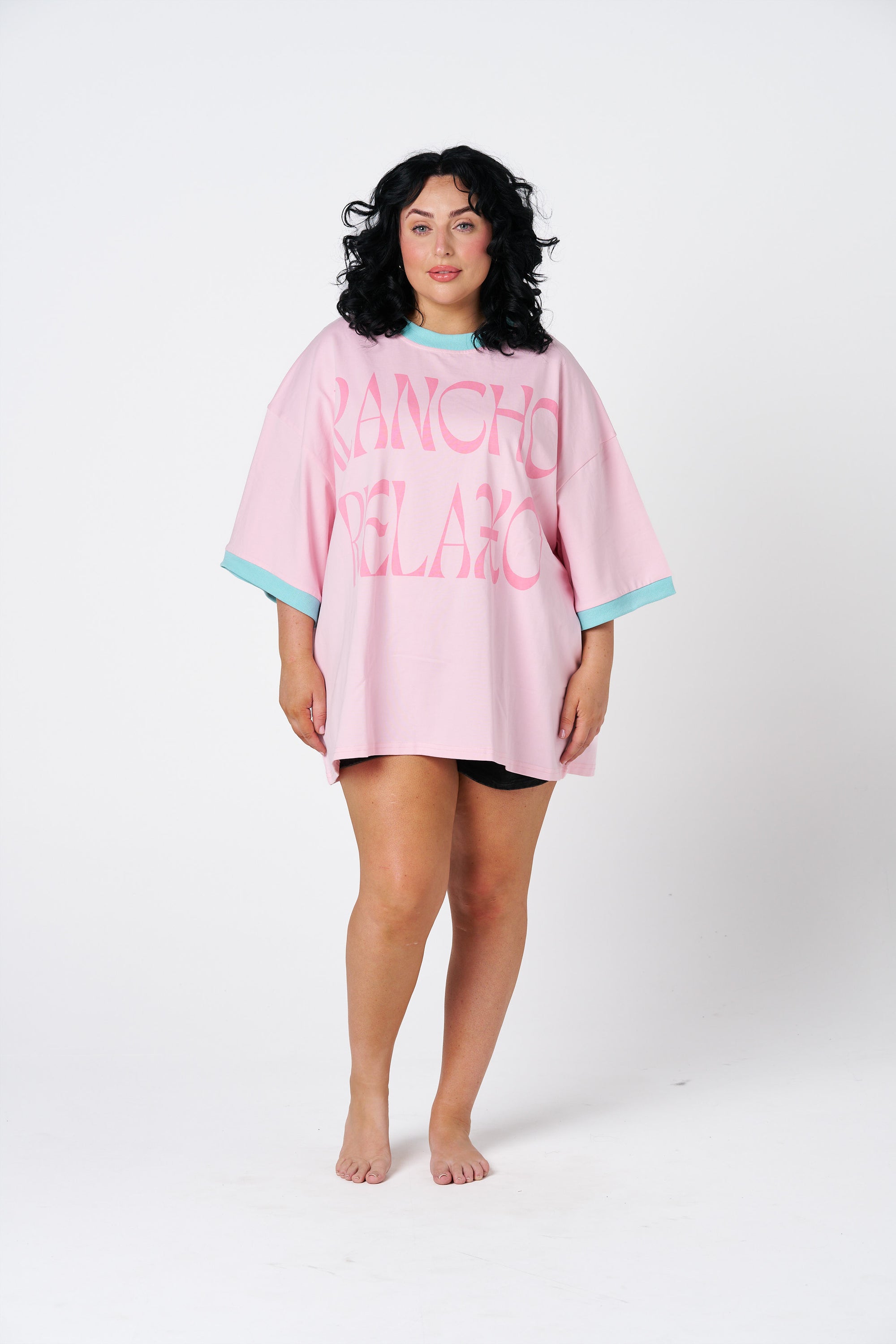 Pink + Mint Rancho Relaxo Oversized Tee