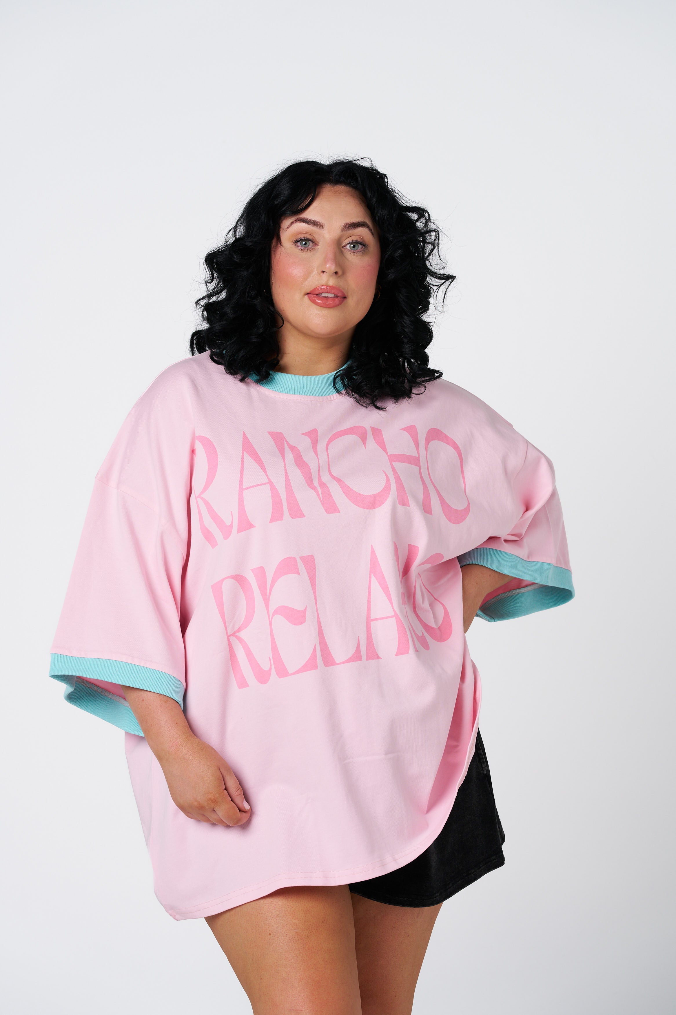 Pink + Mint Rancho Relaxo Oversized Tee