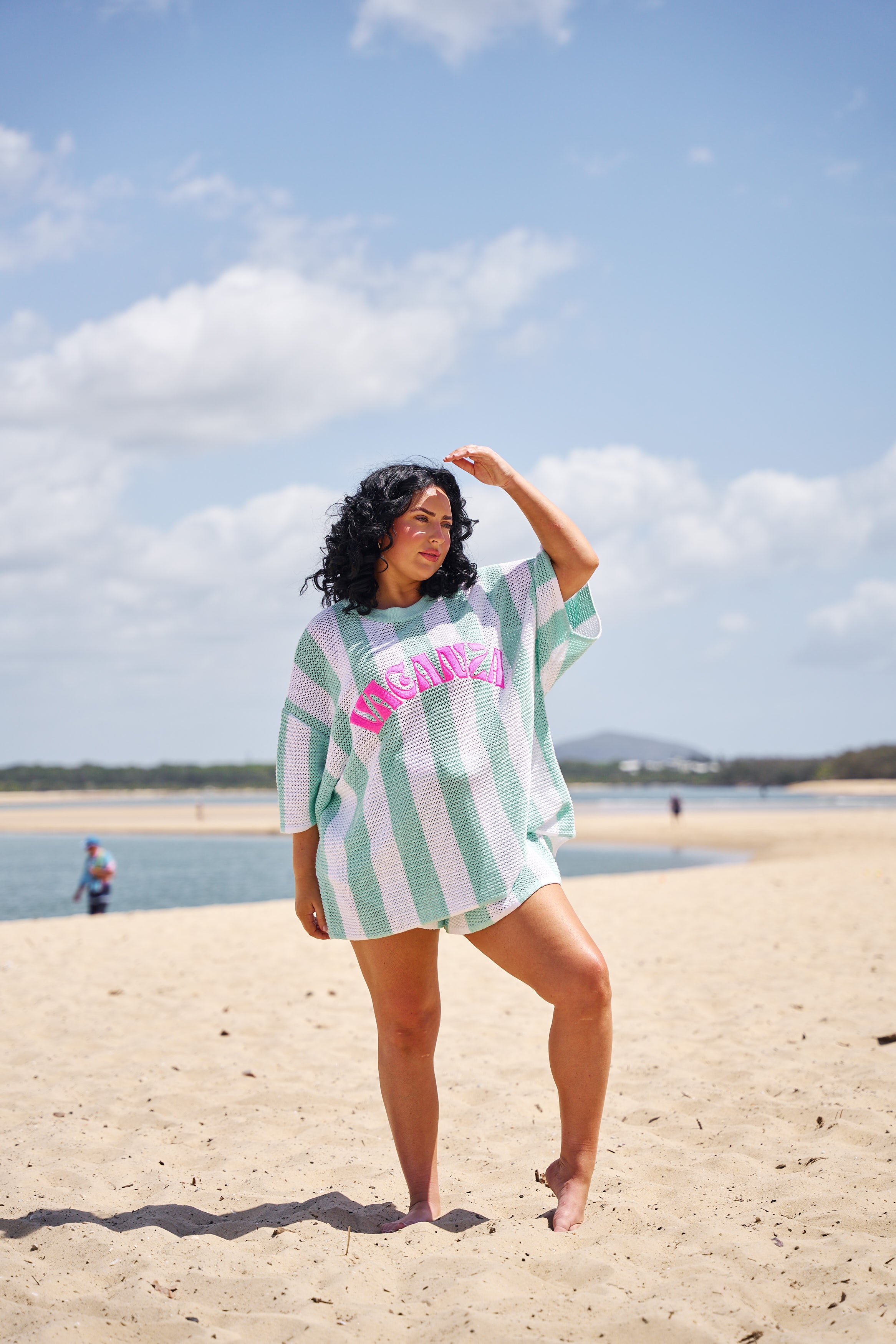 Vacanza  Mint + White Stripe Shorts