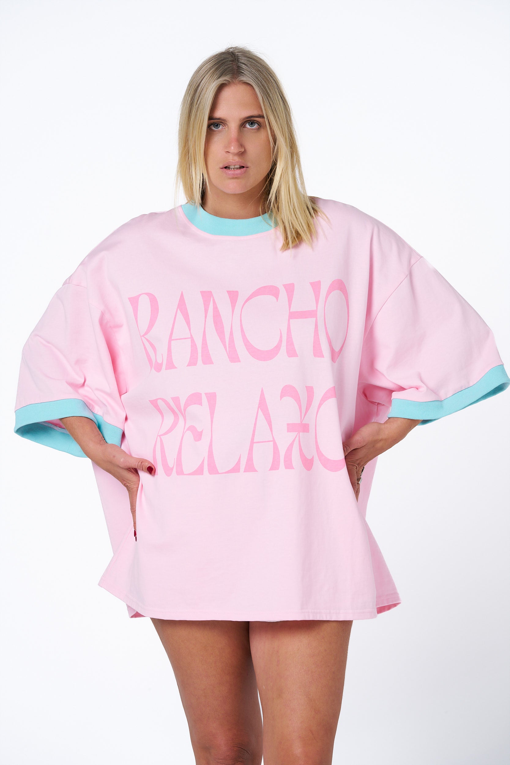 Pink + Mint Rancho Relaxo Oversized Tee