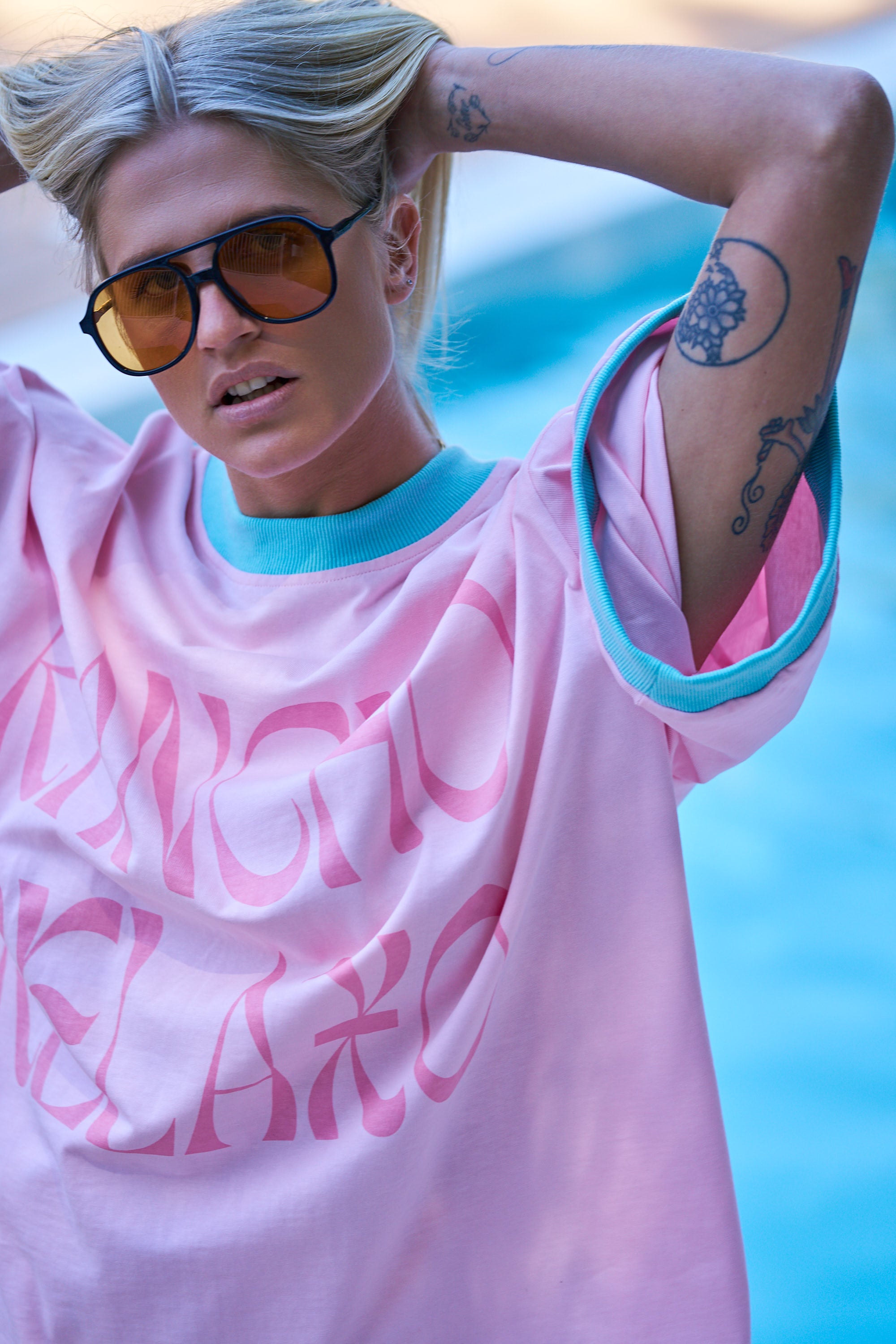 Pink + Mint Rancho Relaxo Oversized Tee