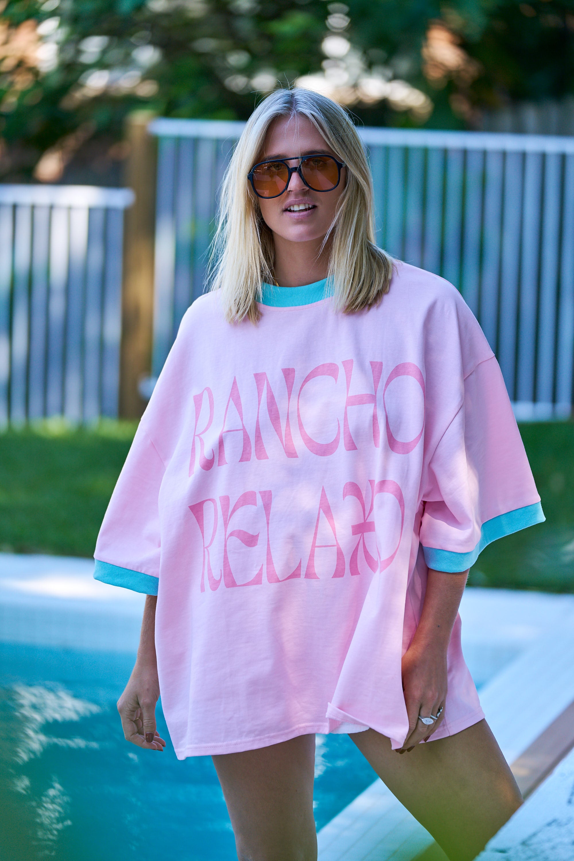 Pink + Mint Rancho Relaxo Oversized Tee